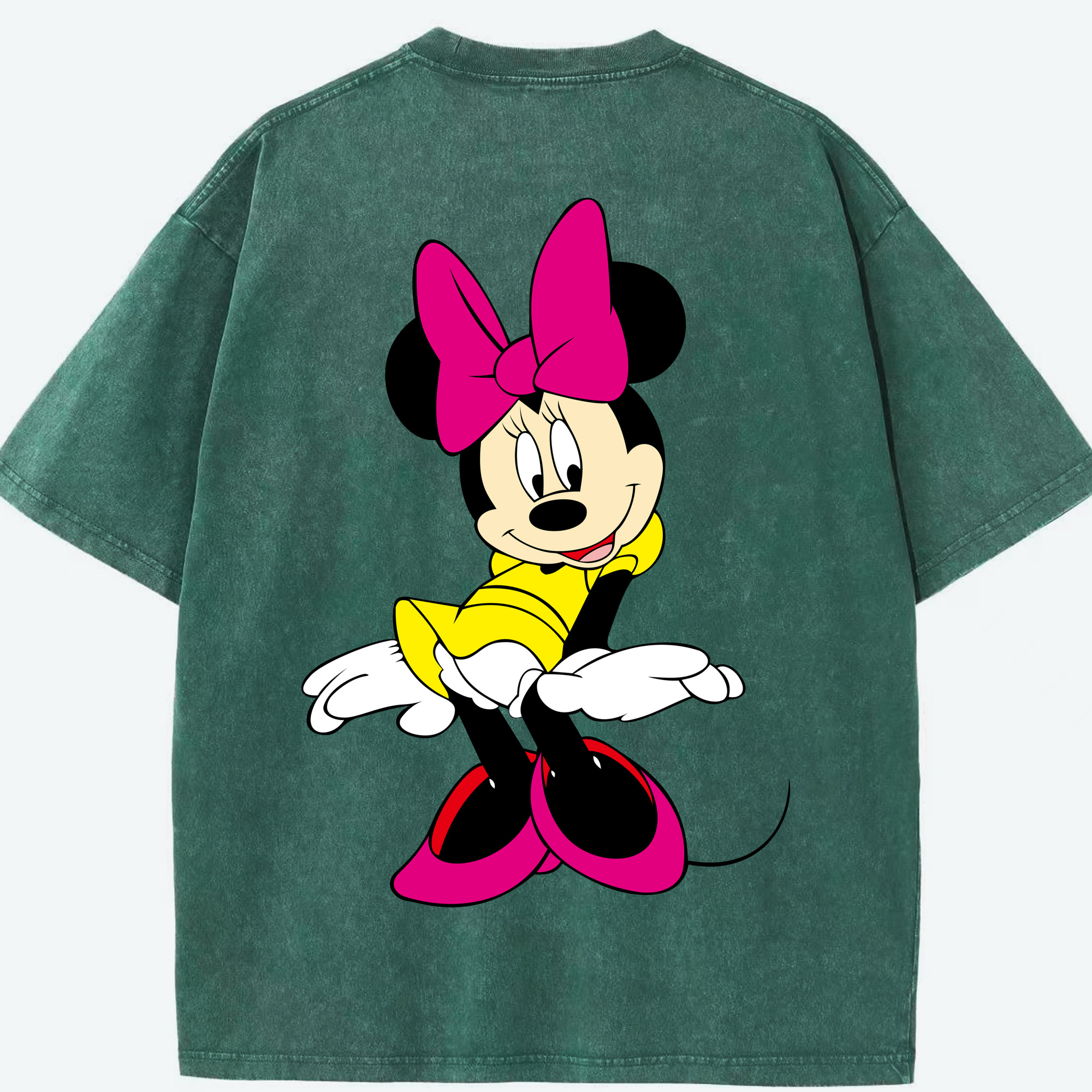 （画像用） ミッキーマウス Mickey Mouse 綿100% ヴィンテージ風 半袖Tシャツ（背面プリント）